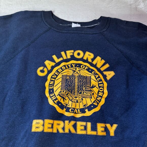 Vintage 70s University of California Berkeley Crest Collegiate Weave Sweatshirt - Picture 4 of 8